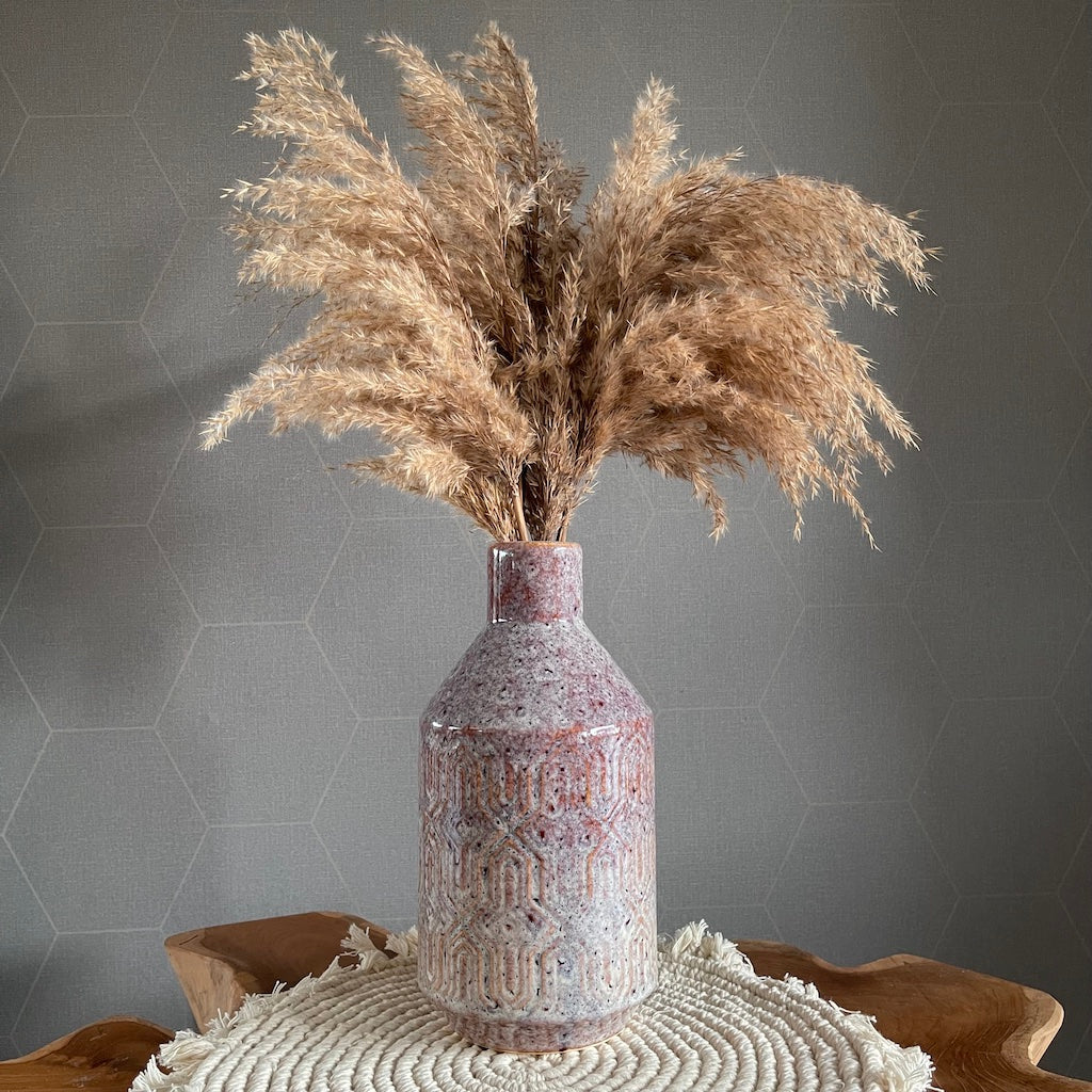 Vaas "Purple fantasy" - 25 cm hoog - paars keramiek