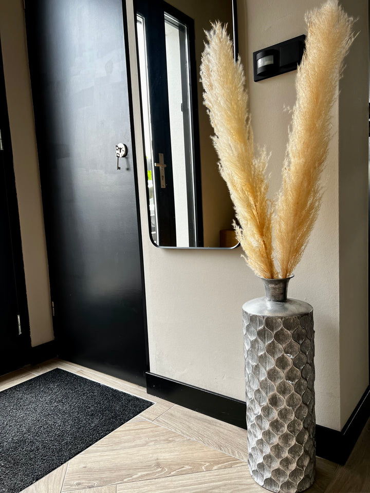 Bubble vaas geslagen metaal - 57 cm hoog - zilver